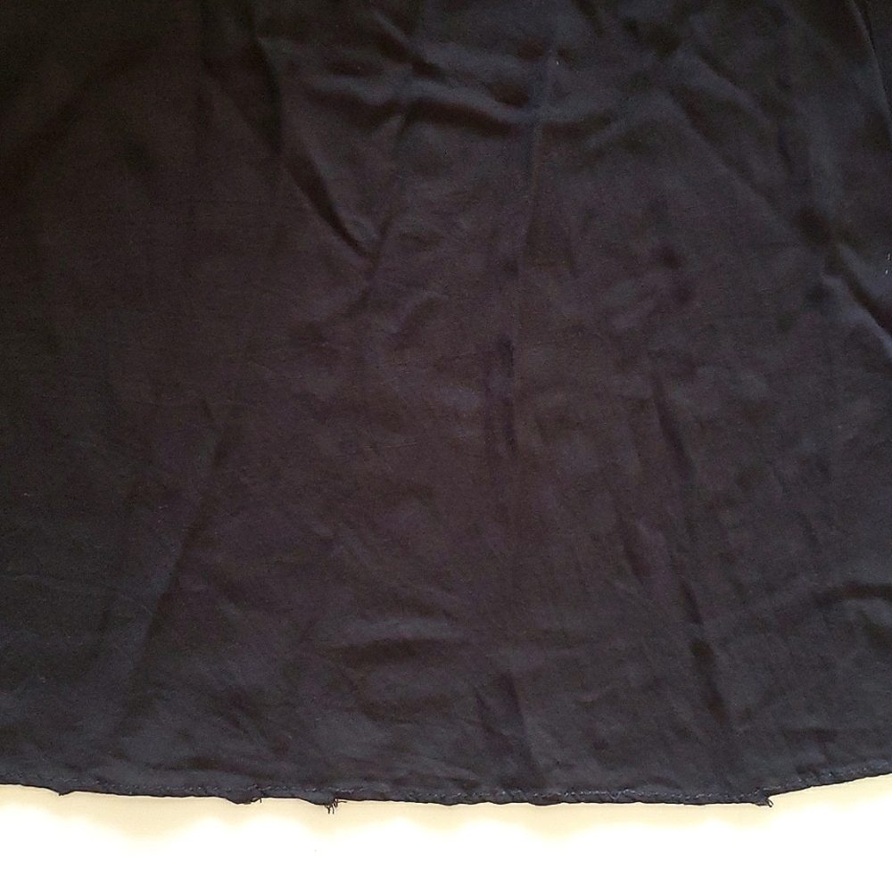 VIX Casual Black Long Maxi Dress Size M Tie Waist Spaghetti Strap V-neck Buttons - Picture 11 of 11